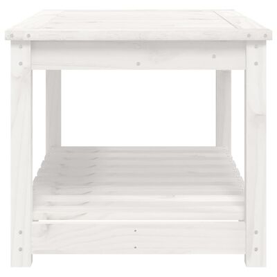 vidaXL dārza galds, 82,5x50,5x45 cm, priedes masīvkoks, balts
