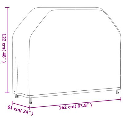 vidaXL grila pārklāji, 2 gab., 162x61x122 cm, 420D oksfordas audums