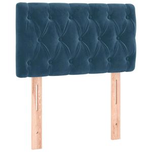 vidaXL gultas galvgalis, 80x7x78/88 cm, tum&scaron;i zils samts