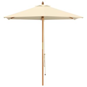 vidaXL Dārza parasols &Oslash; 210 x 237 cm Cieta eikalipta koksne Krēmkrāsas