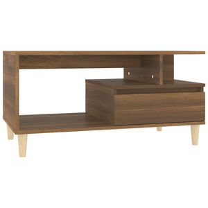 vidaXL kafijas galdiņ&scaron;, ozolkoka krāsa, 90x49x45 cm, inženierijas koks