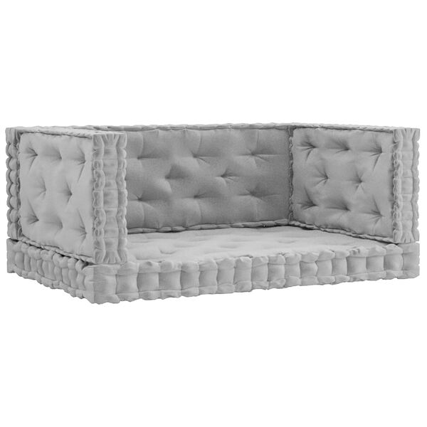 vidaXL pale&scaron;u dīvānu spilveni, 4 gab., pelēka kokvilna