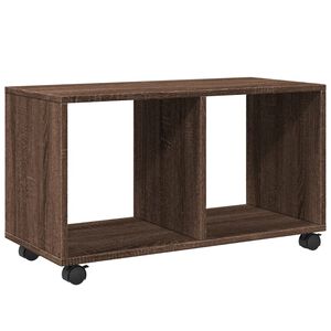 vidaXL plaukts ar riteņiem, brūna ozola, 72x33x42,5cm, konstruēts koks