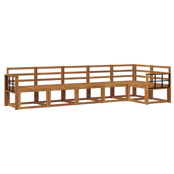 vidaXL Āra dīvānu komplekts 6 pcs Dabiska Cietā akācijas koks