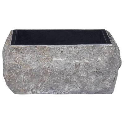 vidaXL izlietne, 30x30x13 cm, melns marmors