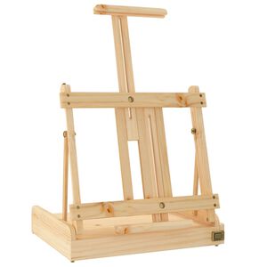vidaXL galda molberts ar atvilktni, 41,5x37x12 cm, priedes masīvkoks