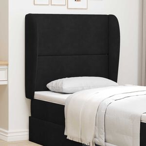 vidaXL Galvgaļa auss Melna 80 x 23 x 6 cm Samts