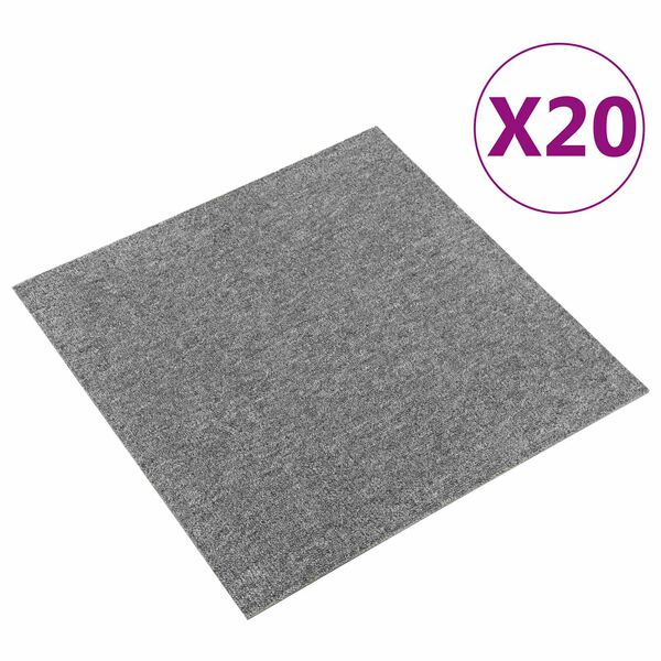 vidaXL Paklājs 20 pcs Pelēks 50 x 50 cm 100% polipropilēns