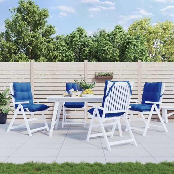 vidaXL dārza krēslu matrači, 4 gab., ko&scaron;i zils oksforda audums