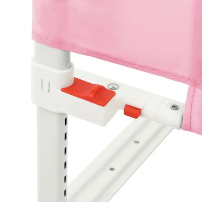 vidaXL bērnu gultas aizsargbarjera, rozā, 200x25 cm, audums