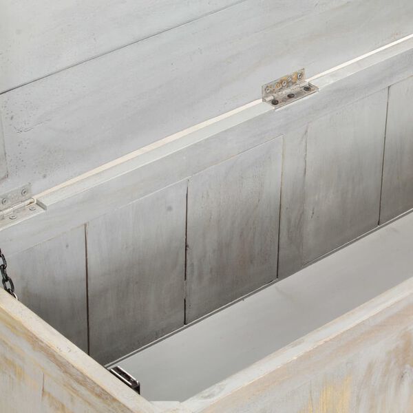 vidaXL uzglabā&scaron;anas kaste, pelēka, 100x38x45 cm, mango masīvkoks