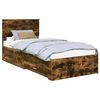 vidaXL Gultas rāmis Kūpināts ozols 90 x 200 cm Inženierijas koks