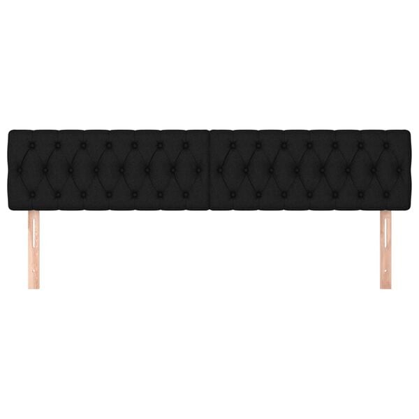 vidaXL gultas galvgaļi, melns, 200x7x78/88 cm, audums