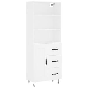 vidaXL augstais skapis, balts, 69,5x34x180 cm, inženierijas koks