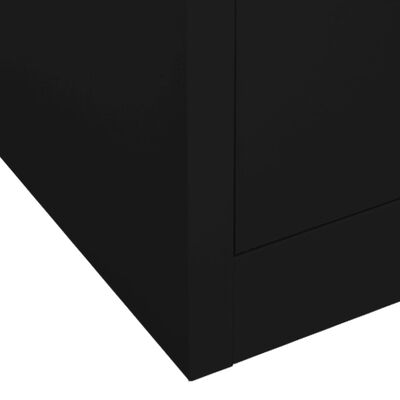 vidaXL skapis, melns, 80x50x180 cm, tērauds