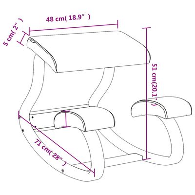 vidaXL krēsls ar ceļu atbalstiem, bēšs, 48x71x51 cm, bērza saplāksnis