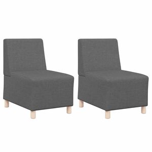 vidaXL Modulārais bezrku dīvāns 2 pcs Tum&scaron;i pelēks 55 x 74 x 82 cm