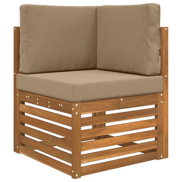 vidaXL Āra dīvāna spilvens 3 pcs Pelēkbrūna Poliesters