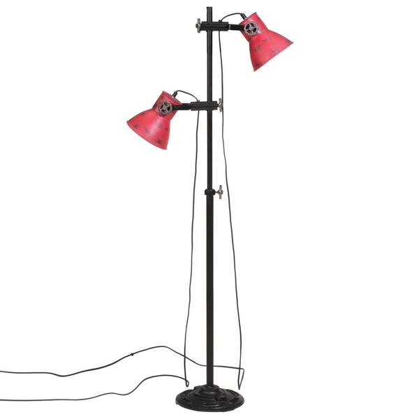 vidaXL grīdas lampa, 25 W, bružāti sarkana, 25x25x90/140 cm E27