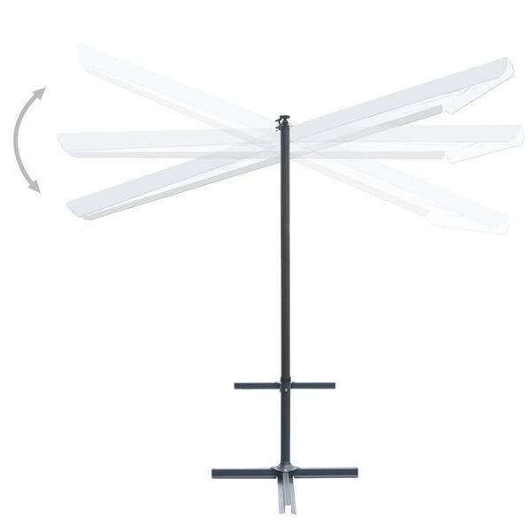 vidaXL nojume ar nolaižamu jumtu, 350x253x196 cm, krēmkrāsas