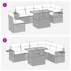 vidaXL 7-daļīgs dārza dīvāna komplekts, matrači, pelēka PE rotangpalma