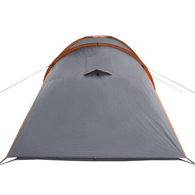 vidaXL kempinga telts 6 personām, pelēka, oranža, ūdensnecaurlaidīga