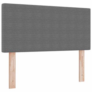 vidaXL LED gultas galva Gai&scaron;i pelēks 80 cm Korduroja audums