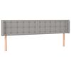 vidaXL gultas galvgalis ar LED, 163x16x78/88 cm, gai&scaron;i pelēks audums