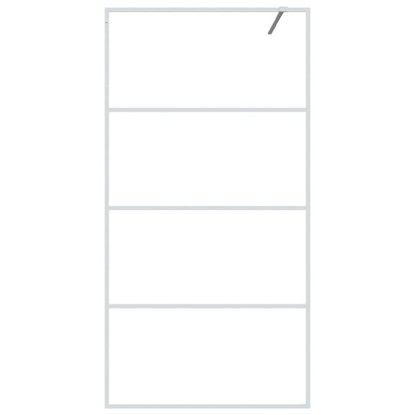 vidaXL du&scaron;as siena, 100x195 cm, caurspīdīgs ESG stikls, balta