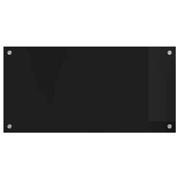 vidaXL Virtuves aizsargpanelis Melna 80 x 40 cm rūdīts stikls