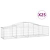 vidaXL arkveida gabiona grozi, 25 gb., 200x50x40/60 cm, cinkota dzelzs