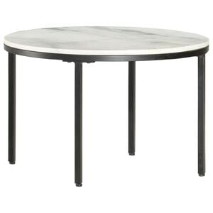 vidaXL kafijas galdiņ&scaron;, balts un melns, &Oslash;65 cm, marmors