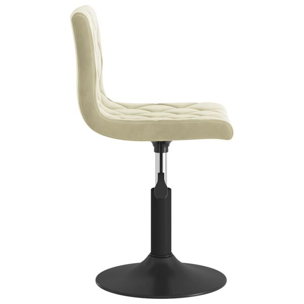 vidaXL grozāmi virtuves krēsli, 4 gab., krēmkrāsas samts