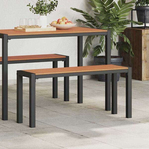 vidaXL Dārza sols Brūna 100 x 28 x 45cm Tērauds