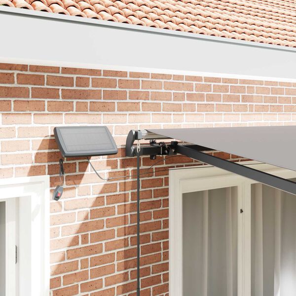 vidaXL Izvelkams jumtiņ&scaron; Gai&scaron;i pelēka 350 x 250 cm audums