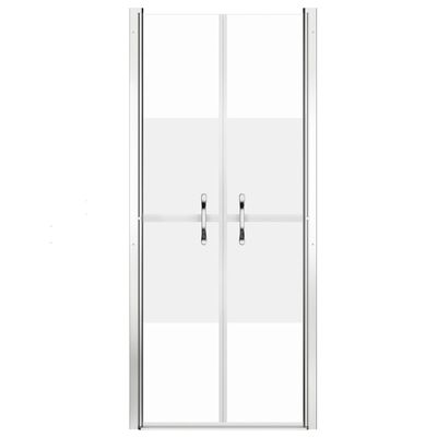 vidaXL dušas durvis, 91x190 cm, ESG, pusmatētas