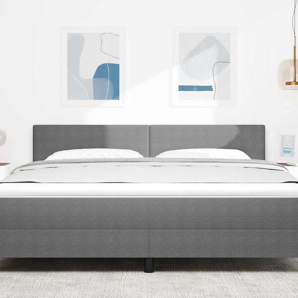 vidaXL Galvgalis ar galvas klāju Gai&scaron;i pelēks 180 cm Mākslīgā āda