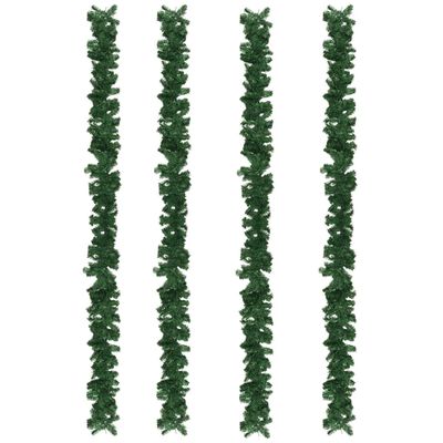 vidaXL Ziemassvētku vītnes, 4 gab., 270 cm, PVC, zaļas