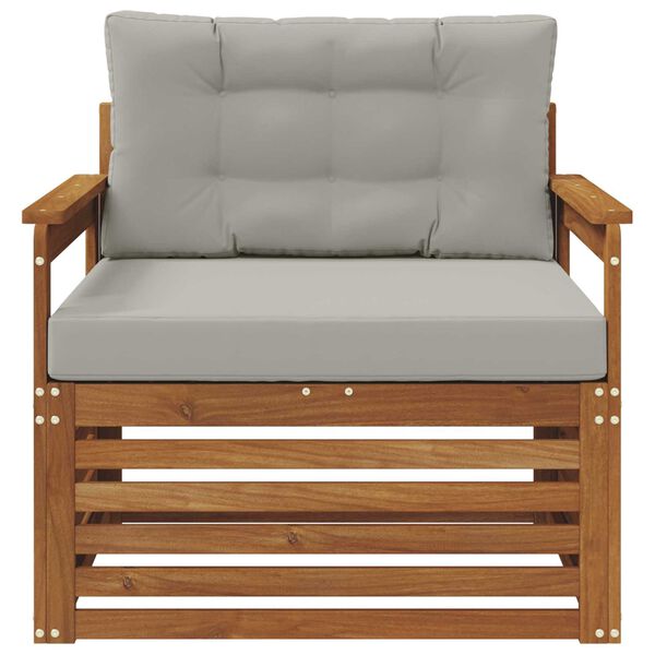 vidaXL Āra dīvānu komplekts Cieta akācijas koks un poliesters Dabiska