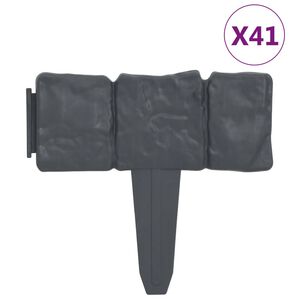 vidaXL zāliena apmales, 41 gab., akmeņu dizains, plastmasa, 10 m
