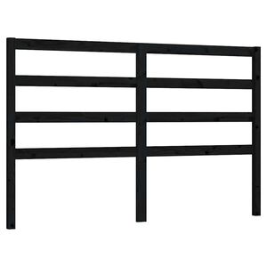 vidaXL gultas galvgalis, melns, 126x4x100 cm, priedes masīvkoks