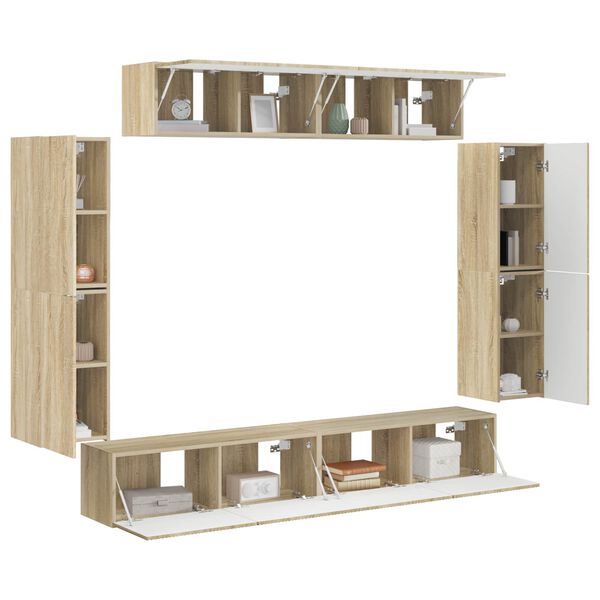 vidaXL Televizora skapī&scaron;a 8 pcs Sonoma ozols