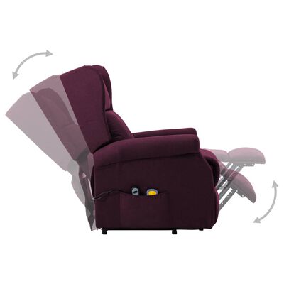 vidaXL masāžas krēsls, paceļams, violets audums