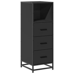vidaXL Vannas istabas skapis Melns 35x37,5x100 cm Engineered Wood