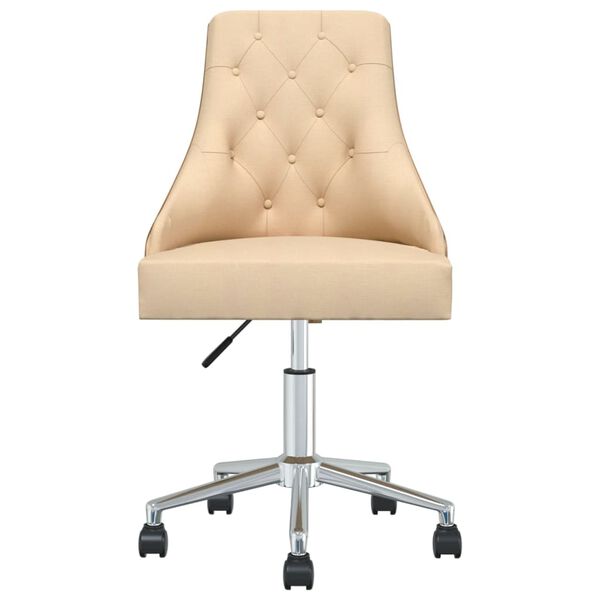 vidaXL grozāms virtuves krēsls, krēmkrāsas audums