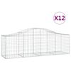 vidaXL arkveida gabiona grozi, 12 gb., 200x50x60/80 cm, cinkota dzelzs