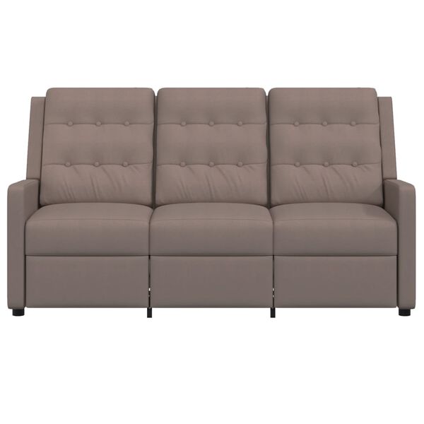 vidaXL trīsvietīgs masāžas dīvāns, atgāžams, pelēkbrūns audums