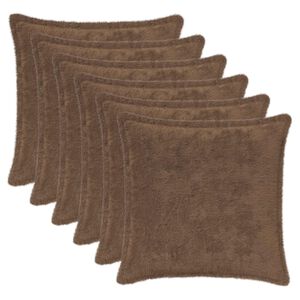 vidaXL Spilvenu pārvalks 6 gab. HOUTEN Gai&scaron;i brūns 30 x 30 cm