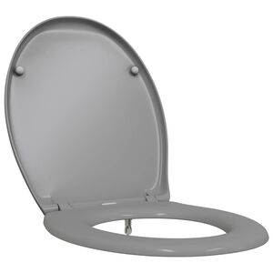 vidaXL Tualetes sēdeklis Pelēka 47 x 37 x 4 cm Duroplast