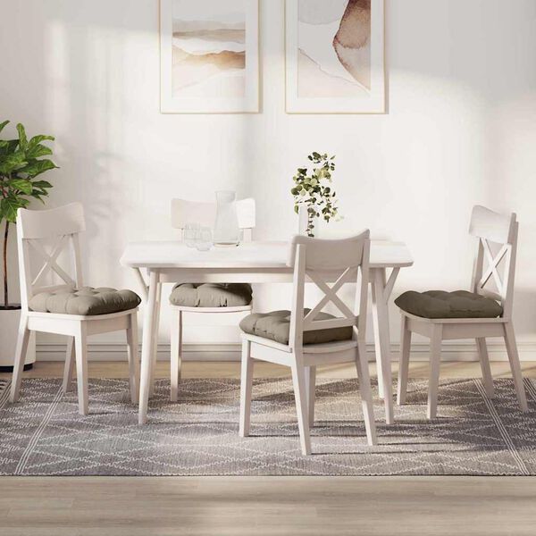 vidaXL Sēdvietas spilventiņi 4 pcs Pelēkbrūna 45 x 45 cm Mikrofibra